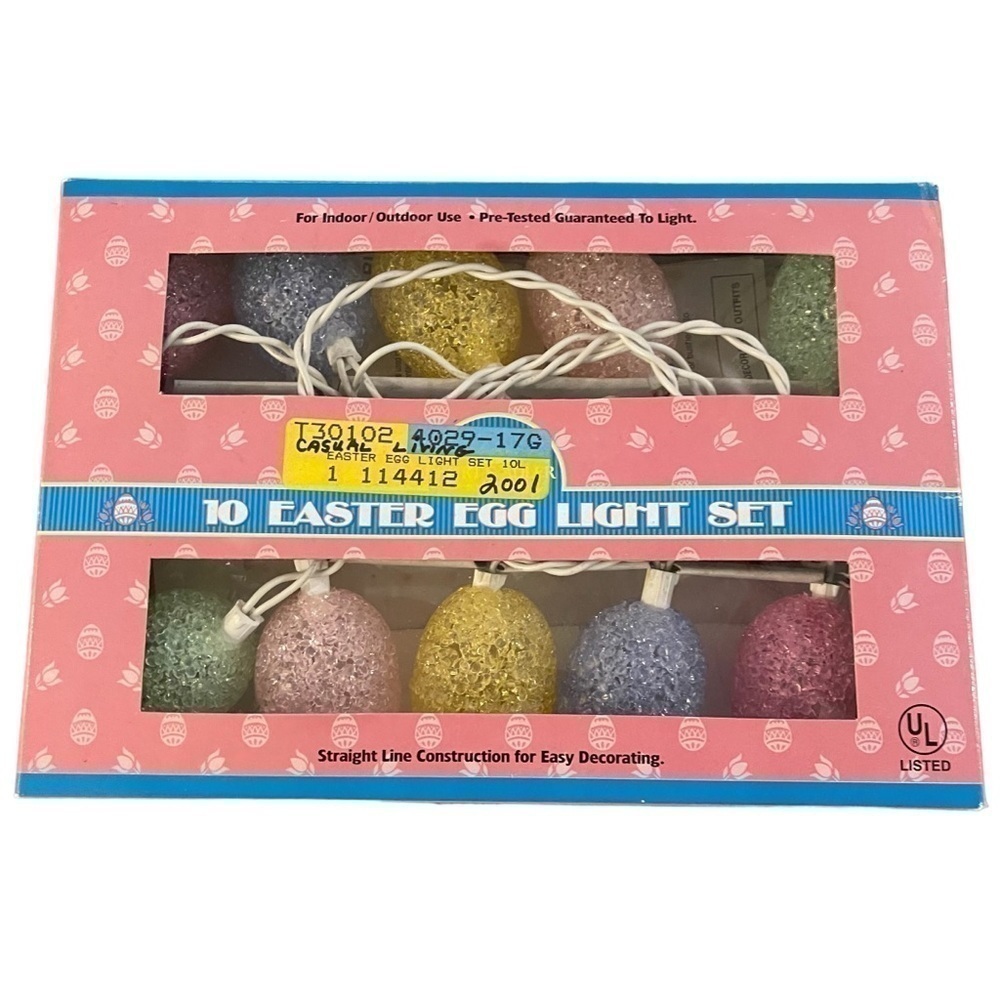 NIB NOS Vintage KURT S. ADLER Easter Egg String Light Set Of 10